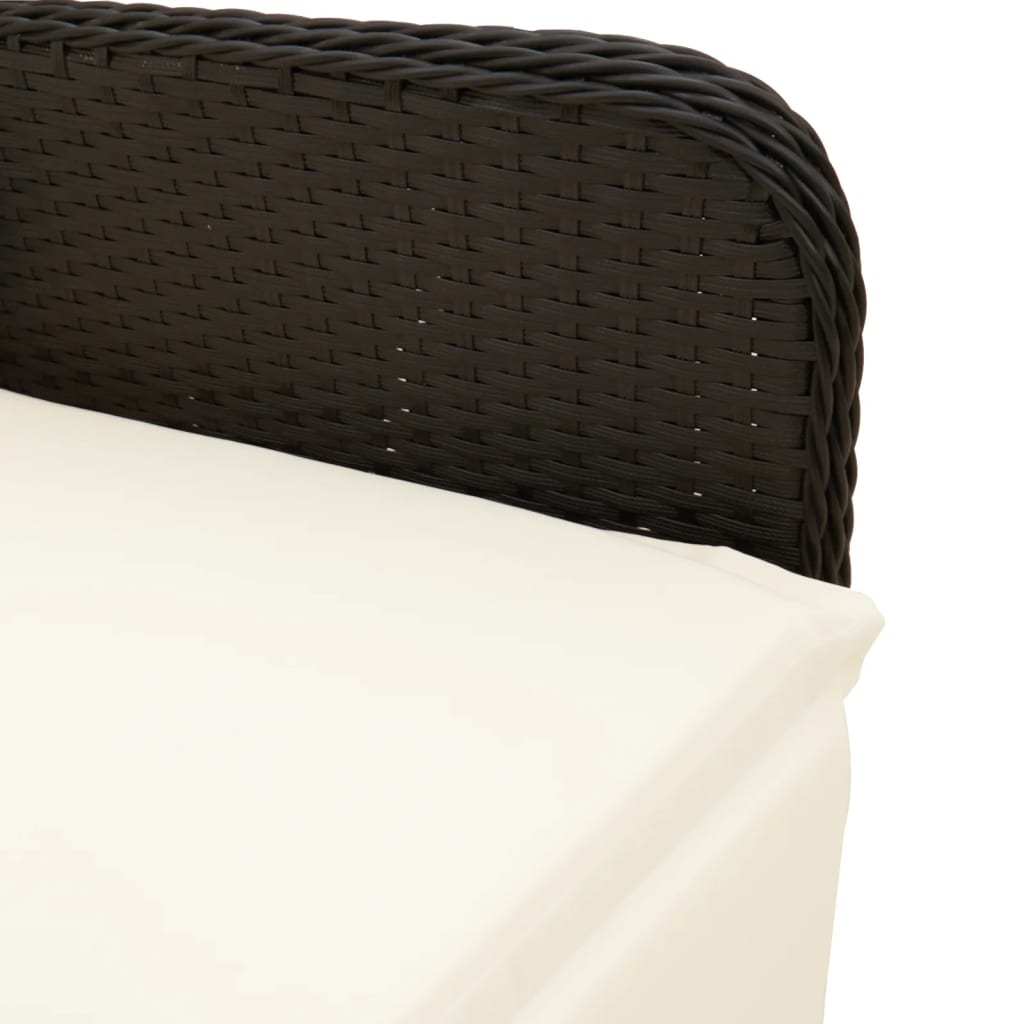 vidaXL Sillones reclinable jardín cojines 2 uds ratán sintético negro