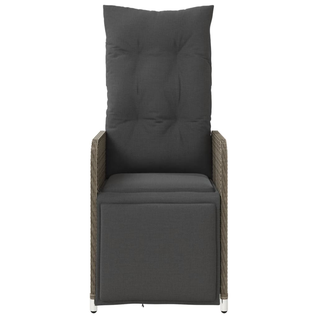 vidaXL Sillones reclinable jardín y cojines 2 uds ratán sintético gris