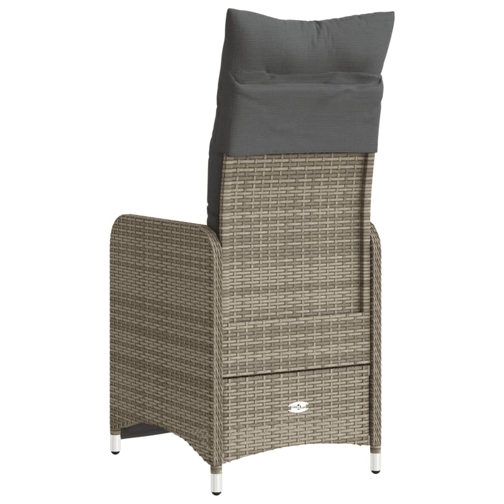 vidaXL Sillones reclinable jardín y cojines 2 uds ratán sintético gris