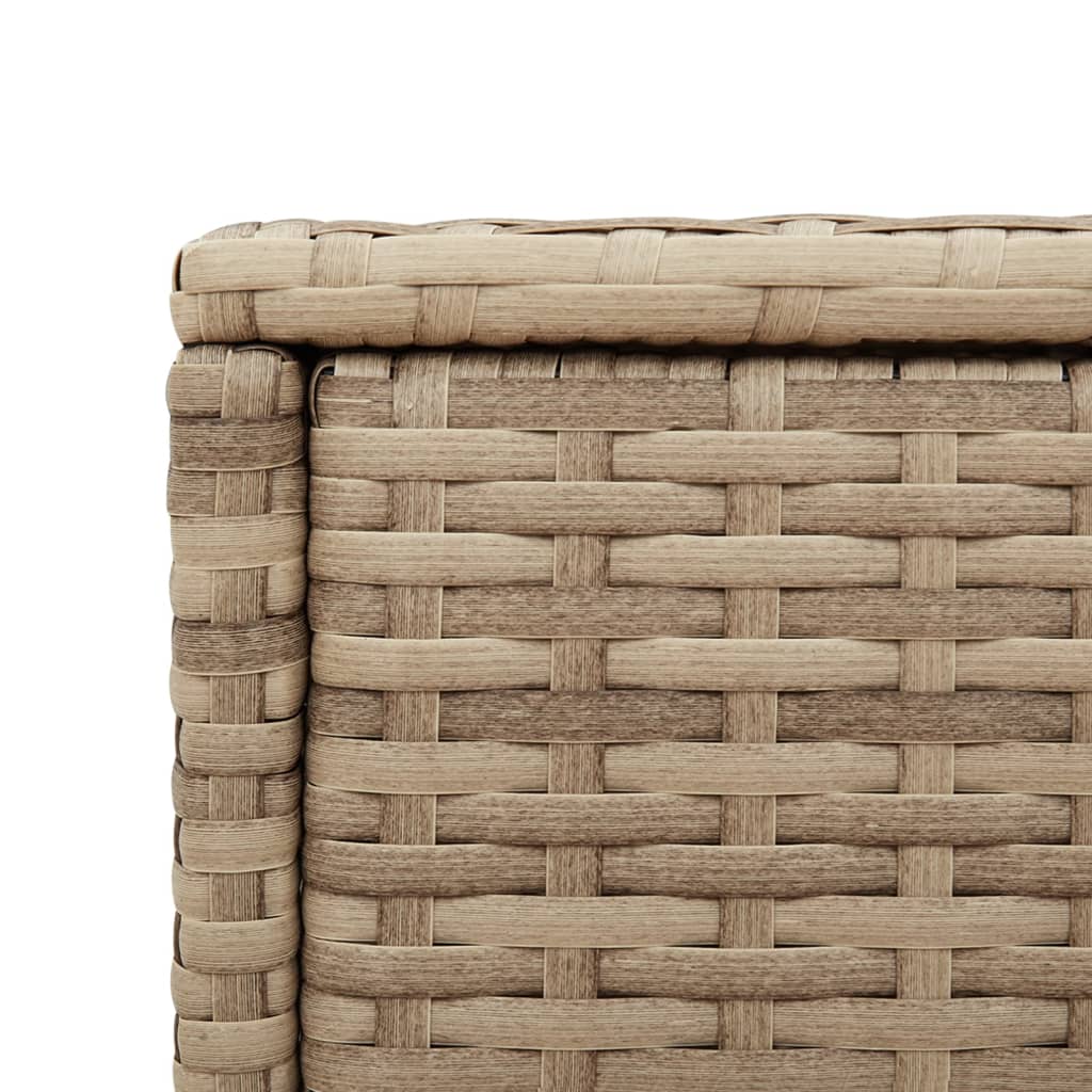 vidaXL Mesa auxiliar jardín tapa vidrio ratán PE beige 58x27,5x55 cm