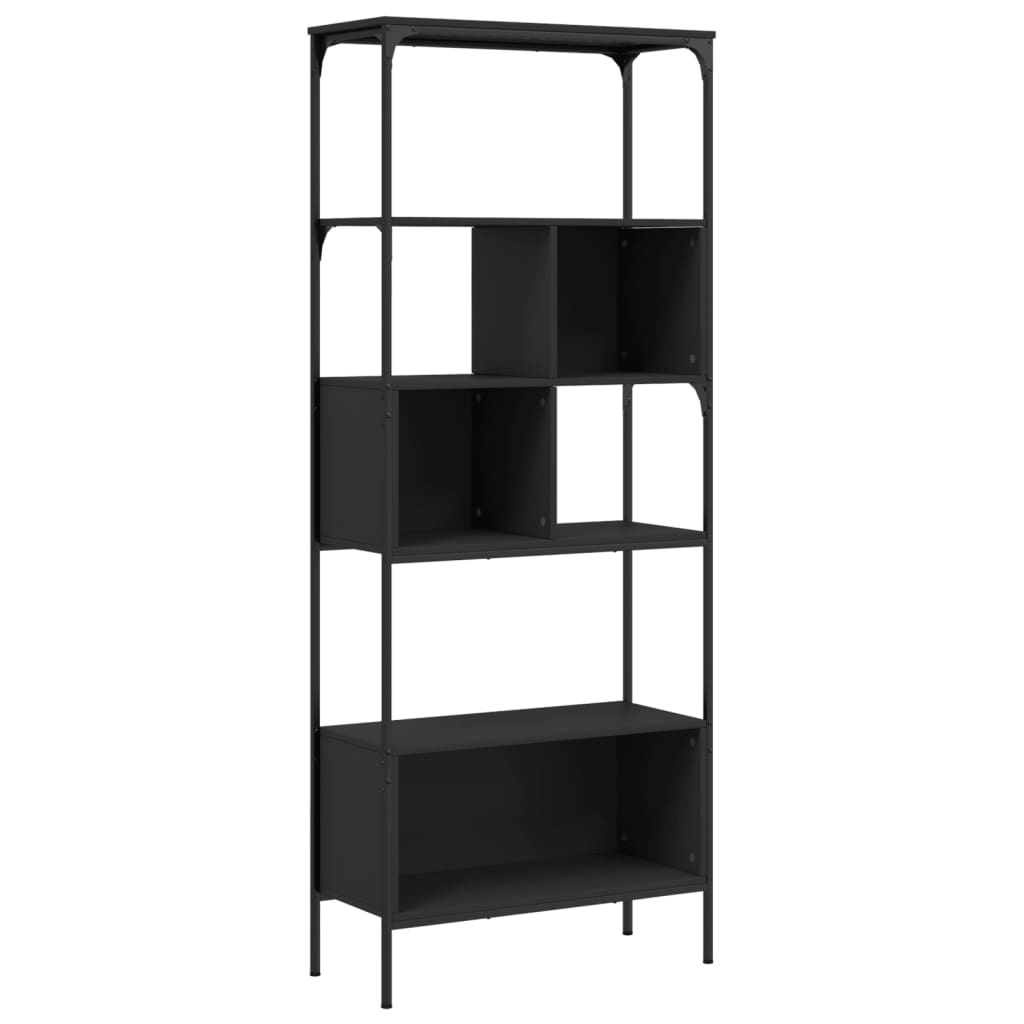 vidaXL Librería 5 estantes madera de ingeniería negro 76x33x188,5 cm