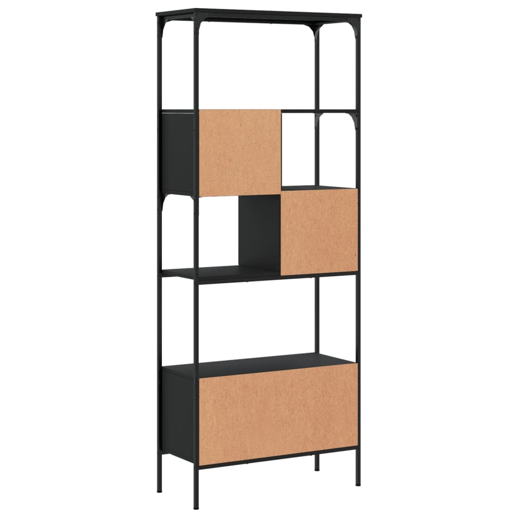 vidaXL Librería 5 estantes madera de ingeniería negro 76x33x188,5 cm