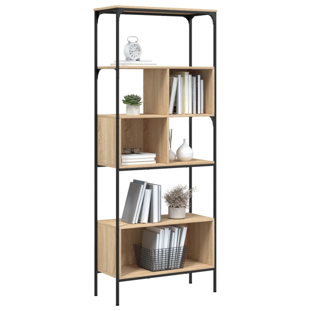 vidaXL Librería 5 estantes madera de ingeniería roble 76x33x188,5 cm