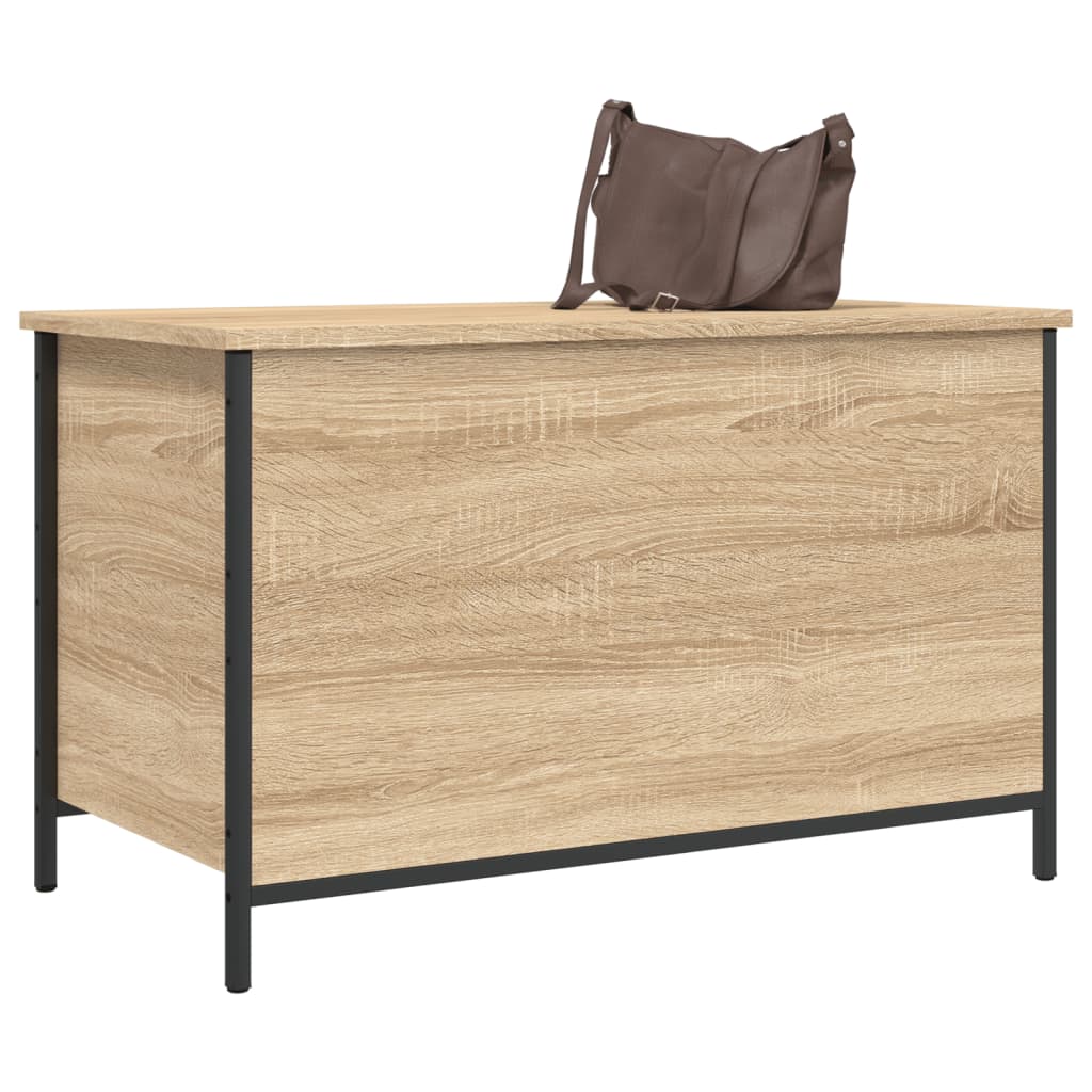 vidaXL Banco almacenaje madera ingeniería roble Sonoma 80x42,5x50 cm