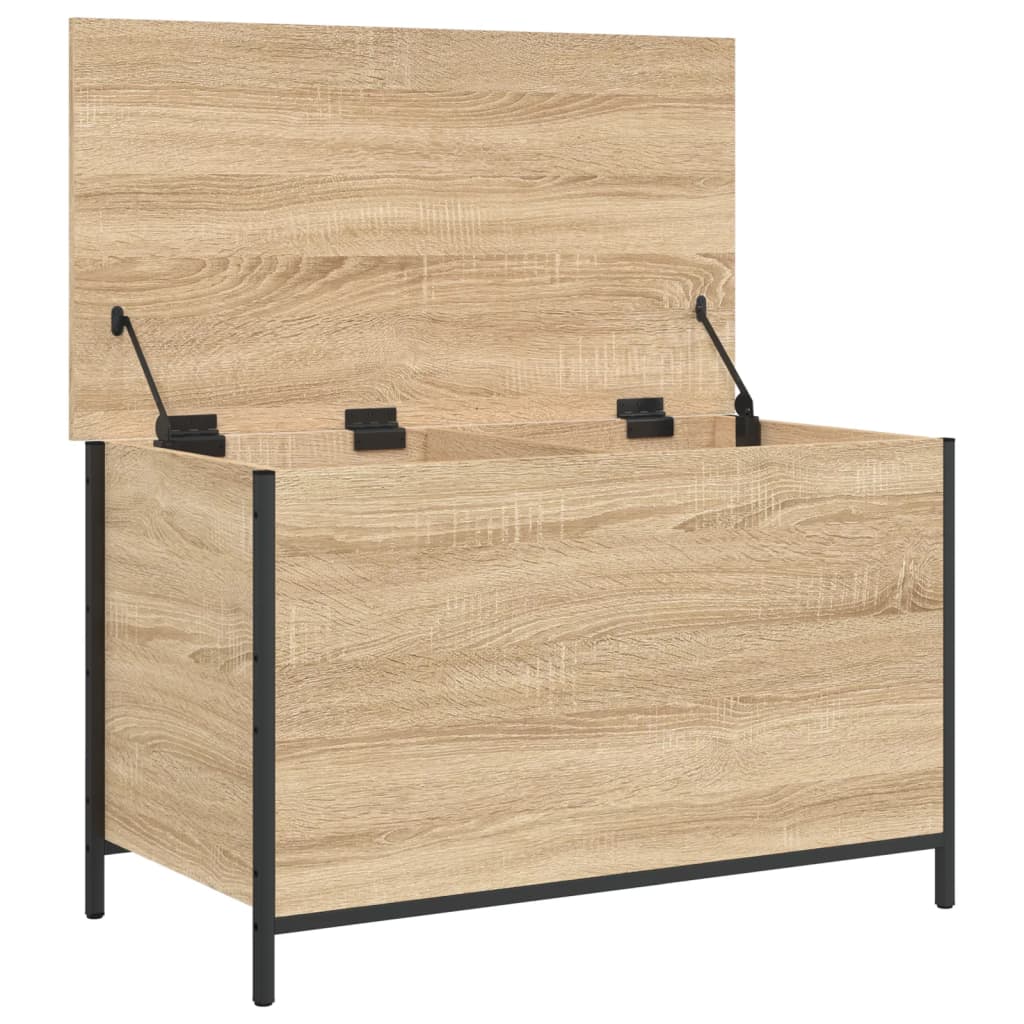 vidaXL Banco almacenaje madera ingeniería roble Sonoma 80x42,5x50 cm