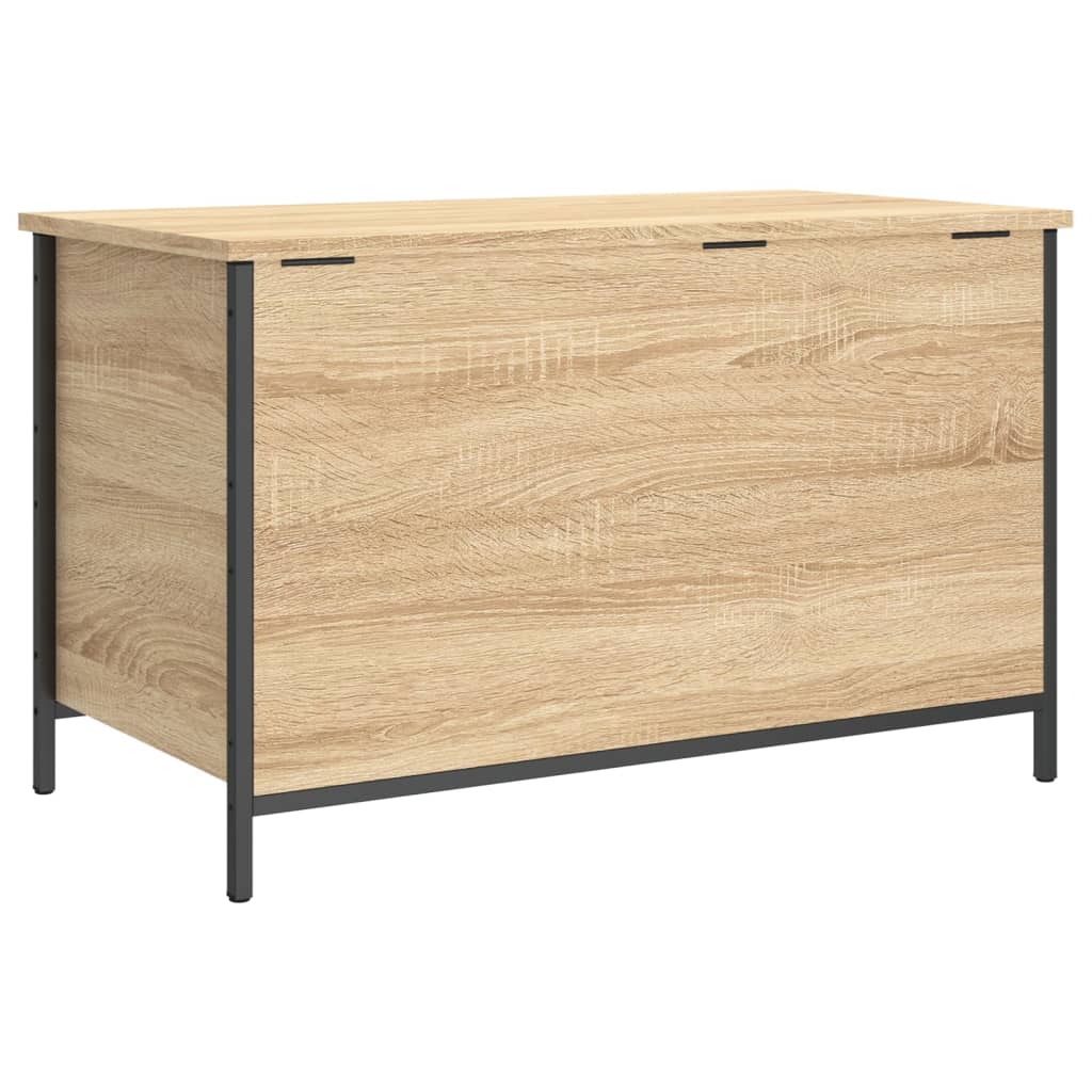 vidaXL Banco almacenaje madera ingeniería roble Sonoma 80x42,5x50 cm