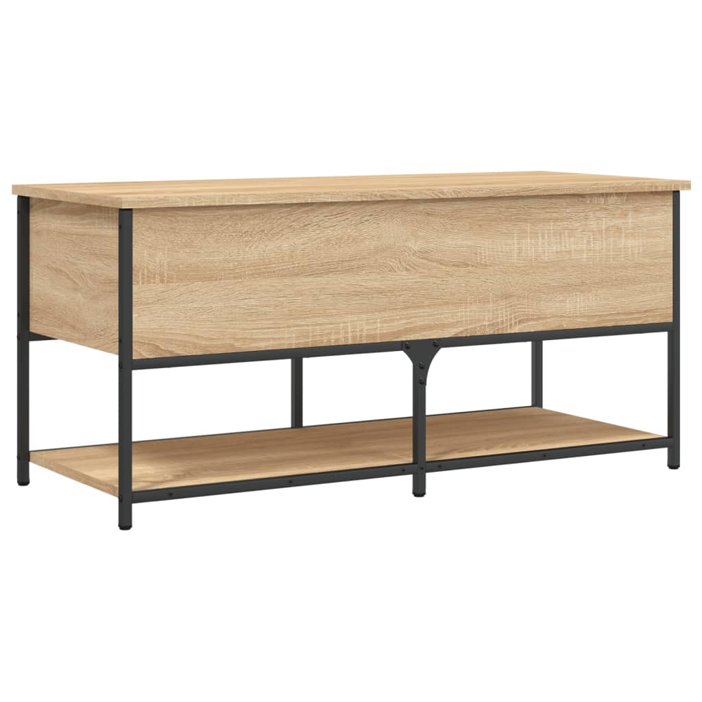 vidaXL Banco almacenaje madera ingeniería roble Sonoma 100x42,5x47 cm