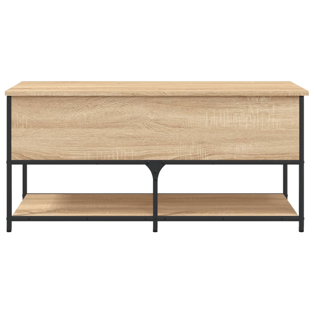 vidaXL Banco almacenaje madera ingeniería roble Sonoma 100x42,5x47 cm