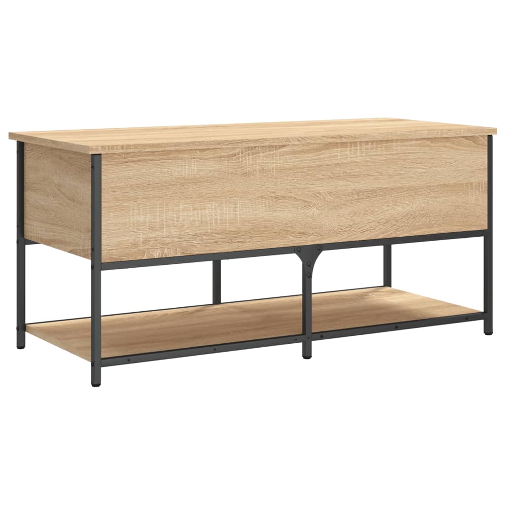 vidaXL Banco almacenaje madera ingeniería roble Sonoma 100x42,5x47 cm