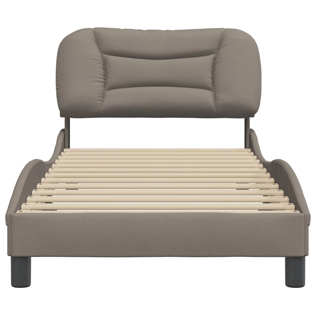 vidaXL Estructura de cama con cabecero de tela gris taupe 80x200 cm