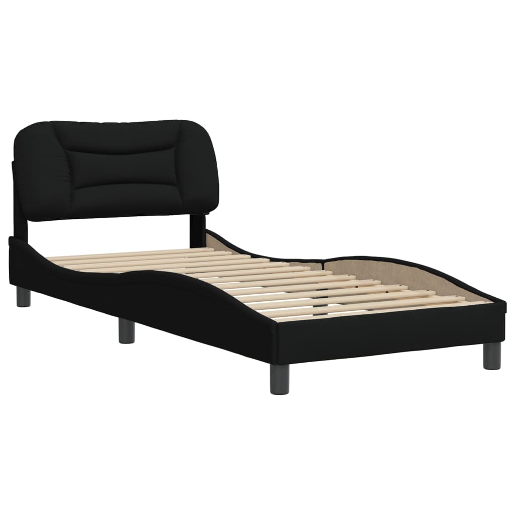 vidaXL Estructura de cama sin colchón tela negro 90x200 cm