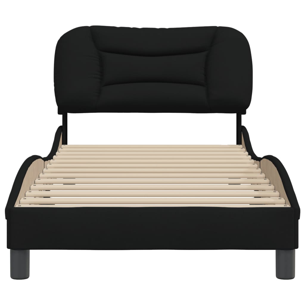 vidaXL Estructura de cama sin colchón tela negro 90x200 cm