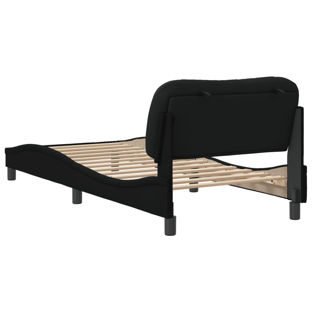 vidaXL Estructura de cama sin colchón tela negro 90x200 cm