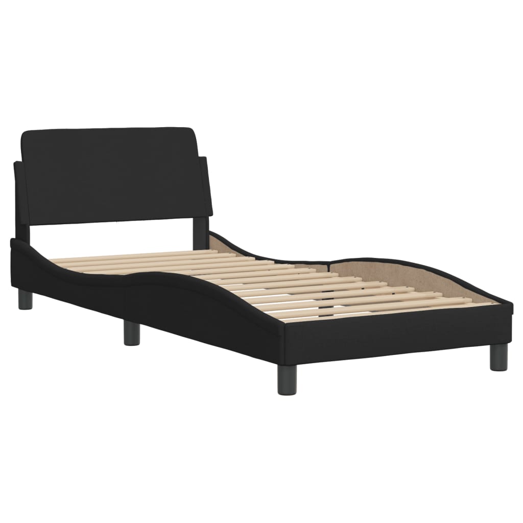 vidaXL Estructura de cama sin colchón tela negro 90x200 cm