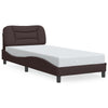 vidaXL Estructura de cama sin colchón tela marrón oscuro 90x200 cm