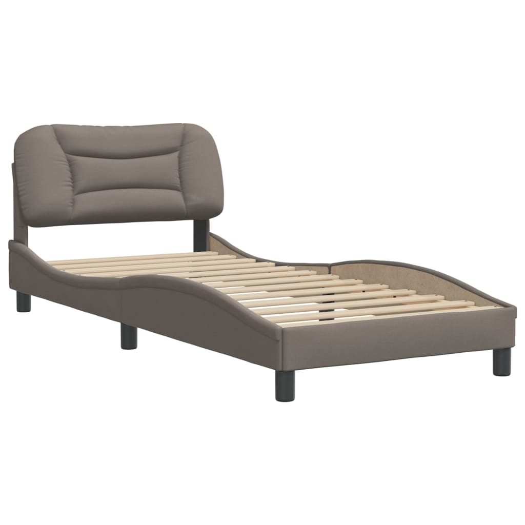 vidaXL Estructura de cama sin colchón tela taupe 90x200 cm