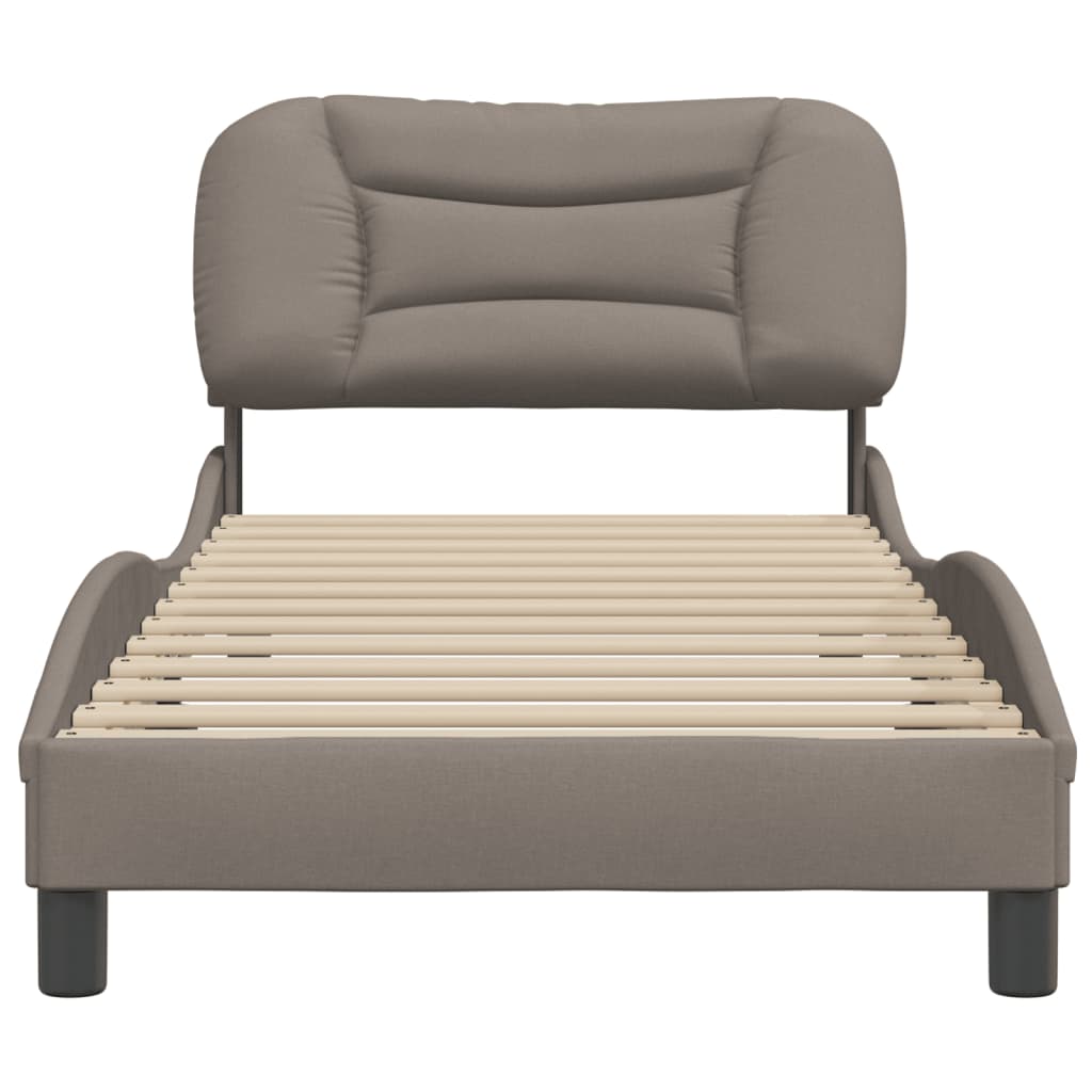 vidaXL Estructura de cama sin colchón tela taupe 90x200 cm