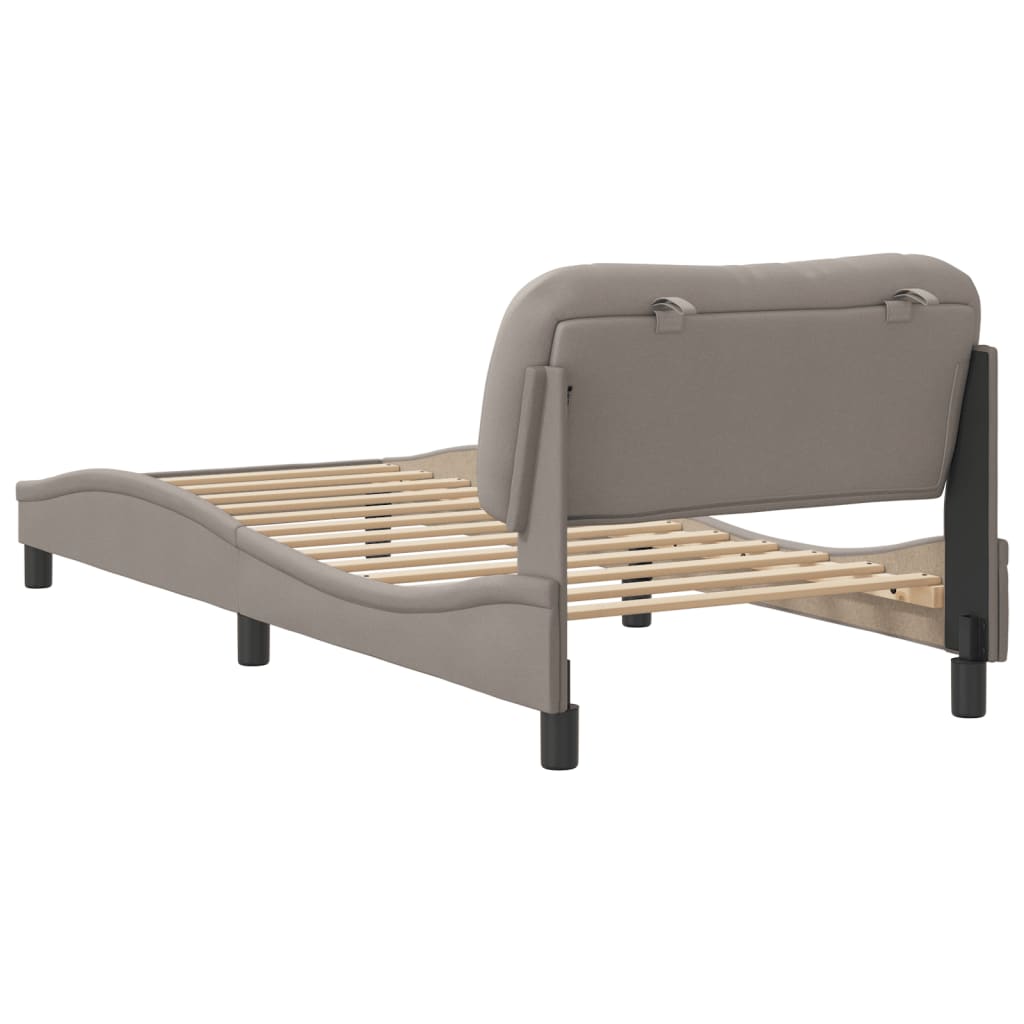 vidaXL Estructura de cama sin colchón tela taupe 90x200 cm