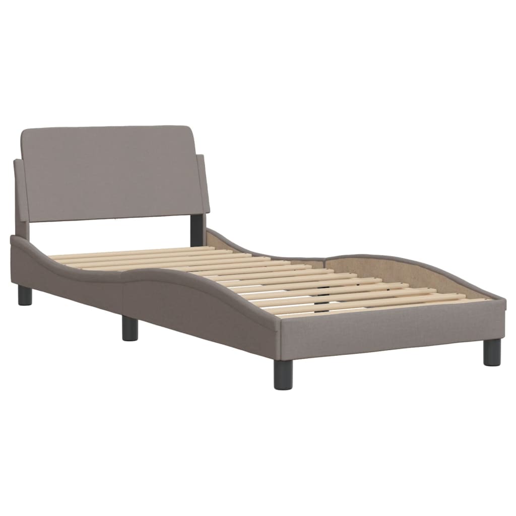 vidaXL Estructura de cama sin colchón tela taupe 90x200 cm