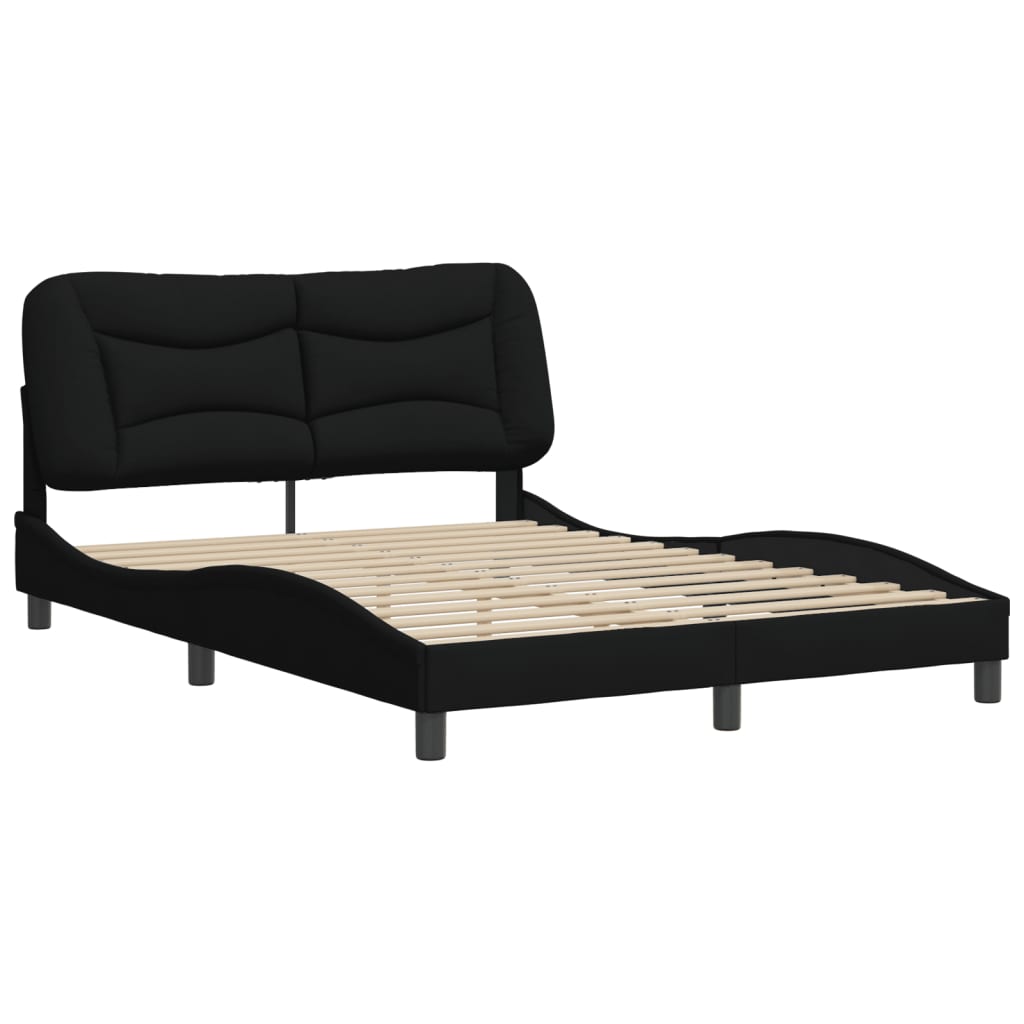 vidaXL Estructura de cama sin colchón tela negro 120x200 cm