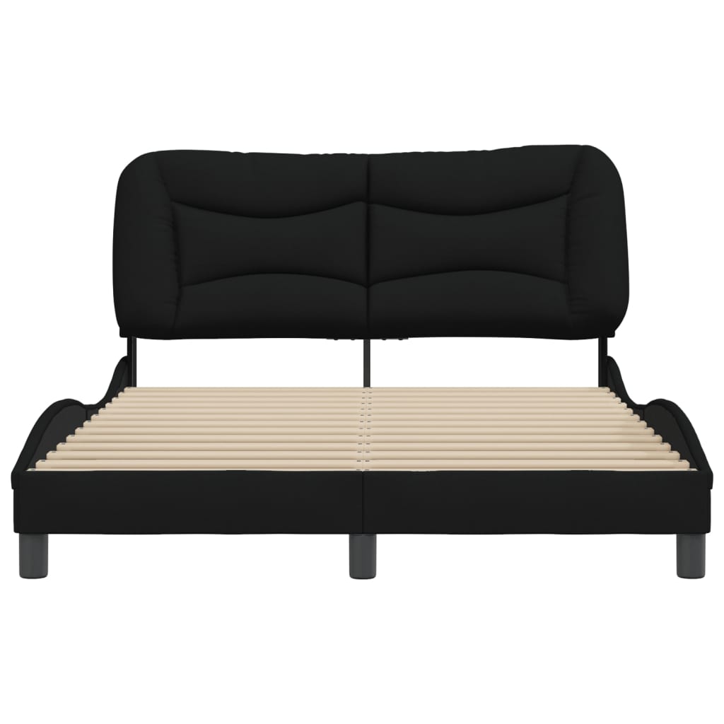 vidaXL Estructura de cama sin colchón tela negro 120x200 cm