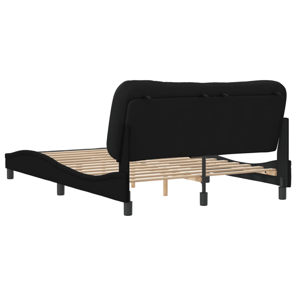 vidaXL Estructura de cama sin colchón tela negro 120x200 cm