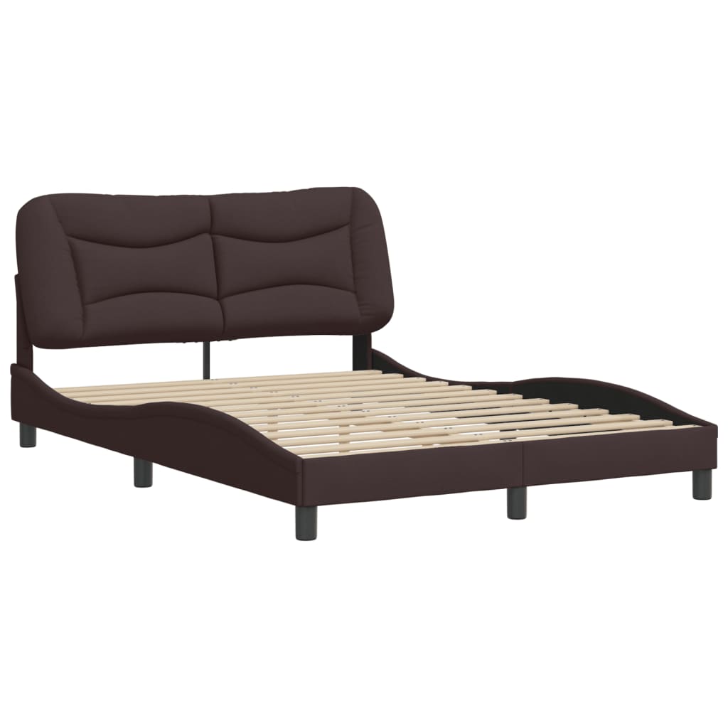 vidaXL Estructura de cama sin colchón tela marrón oscuro 120x200 cm