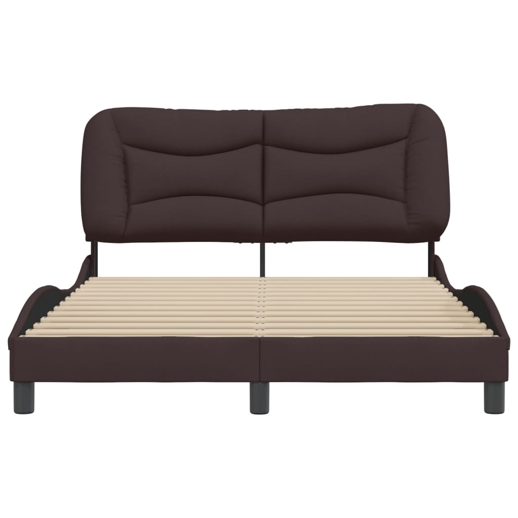 vidaXL Estructura de cama sin colchón tela marrón oscuro 120x200 cm