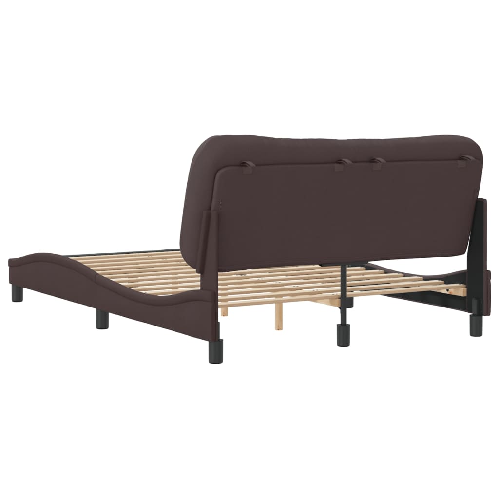 vidaXL Estructura de cama sin colchón tela marrón oscuro 120x200 cm