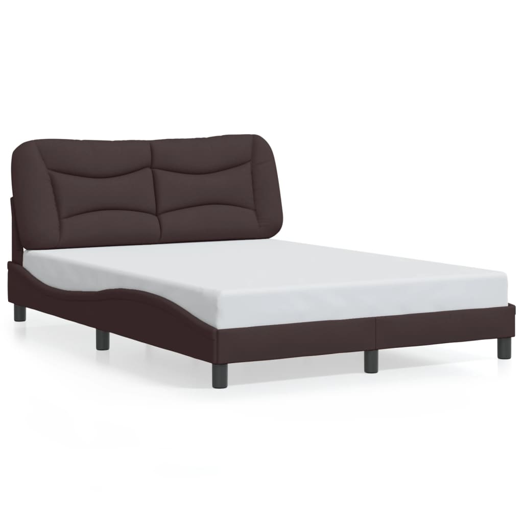 vidaXL Estructura de cama sin colchón tela marrón oscuro 120x200 cm