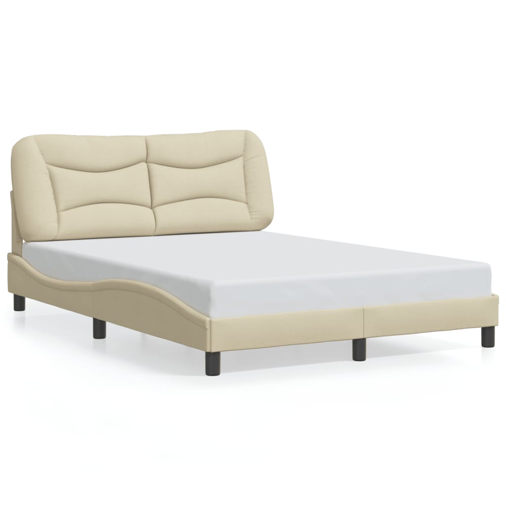 vidaXL Cama sin colchón tela color crema 140x200 cm