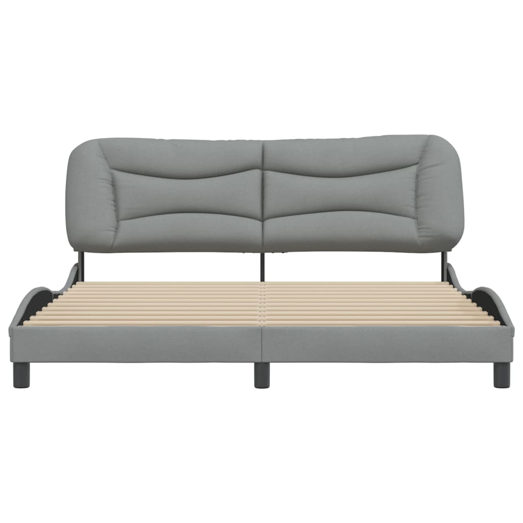 vidaXL Cama sin colchón tela gris claro 180x200 cm