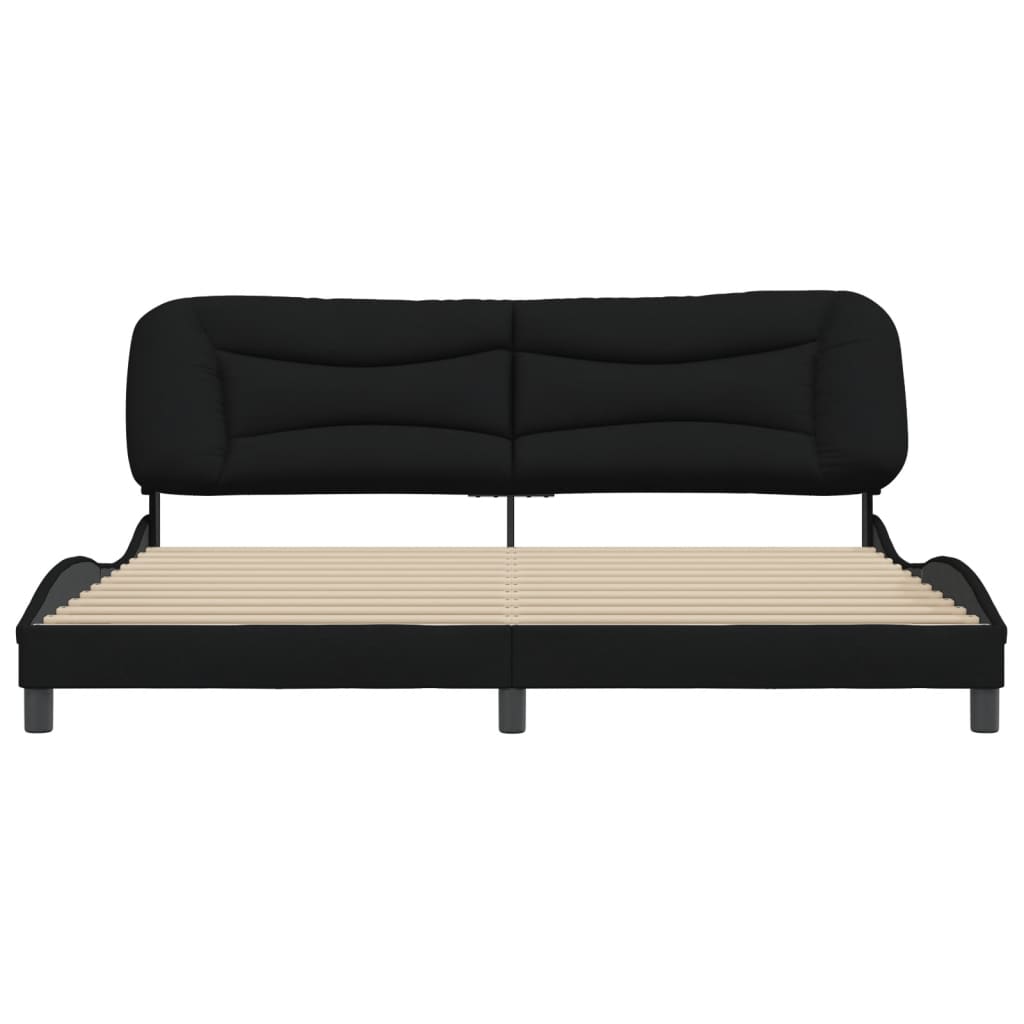 vidaXL Cama sin colchón tela negro 200x200 cm