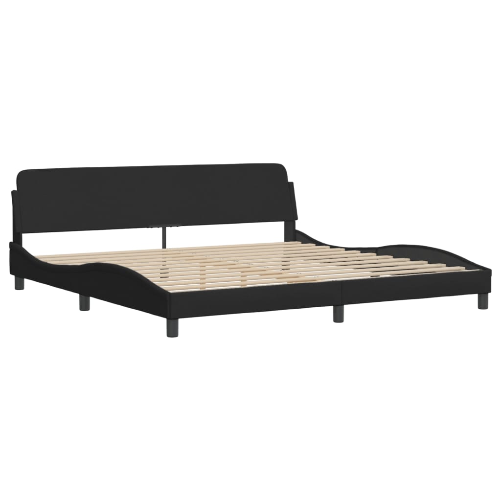 vidaXL Estructura de cama con cabecero de tela negro 200x200 cm