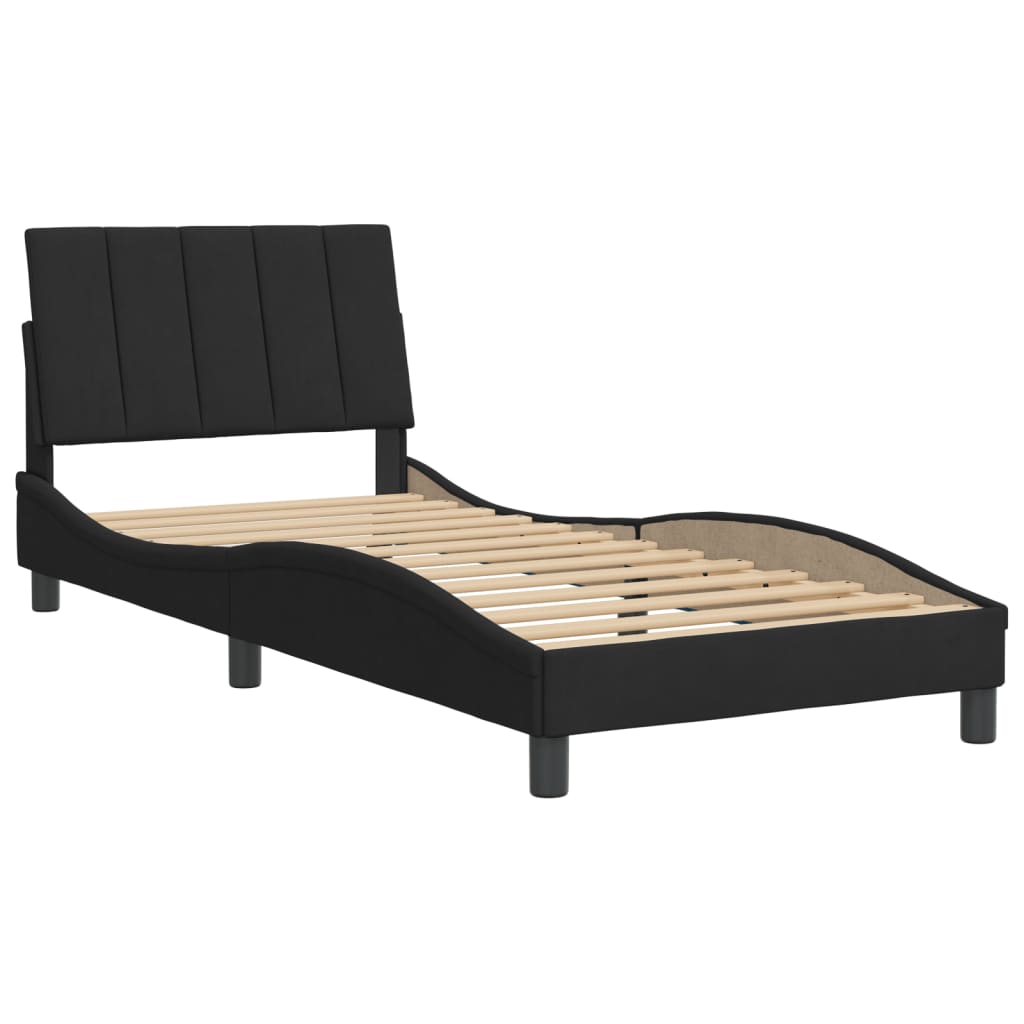 vidaXL Estructura de cama sin colchón terciopelo negro 90x190 cm