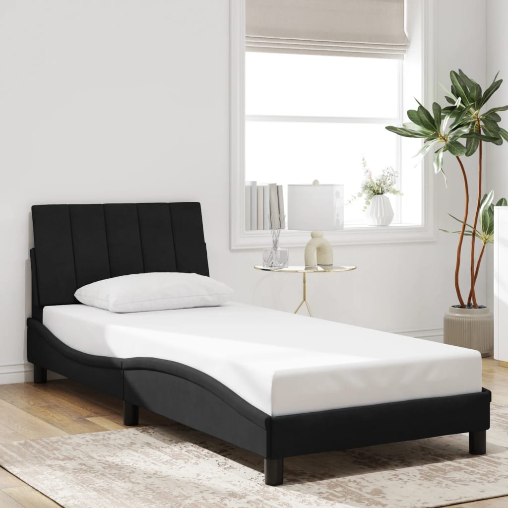 vidaXL Estructura de cama sin colchón terciopelo negro 90x190 cm