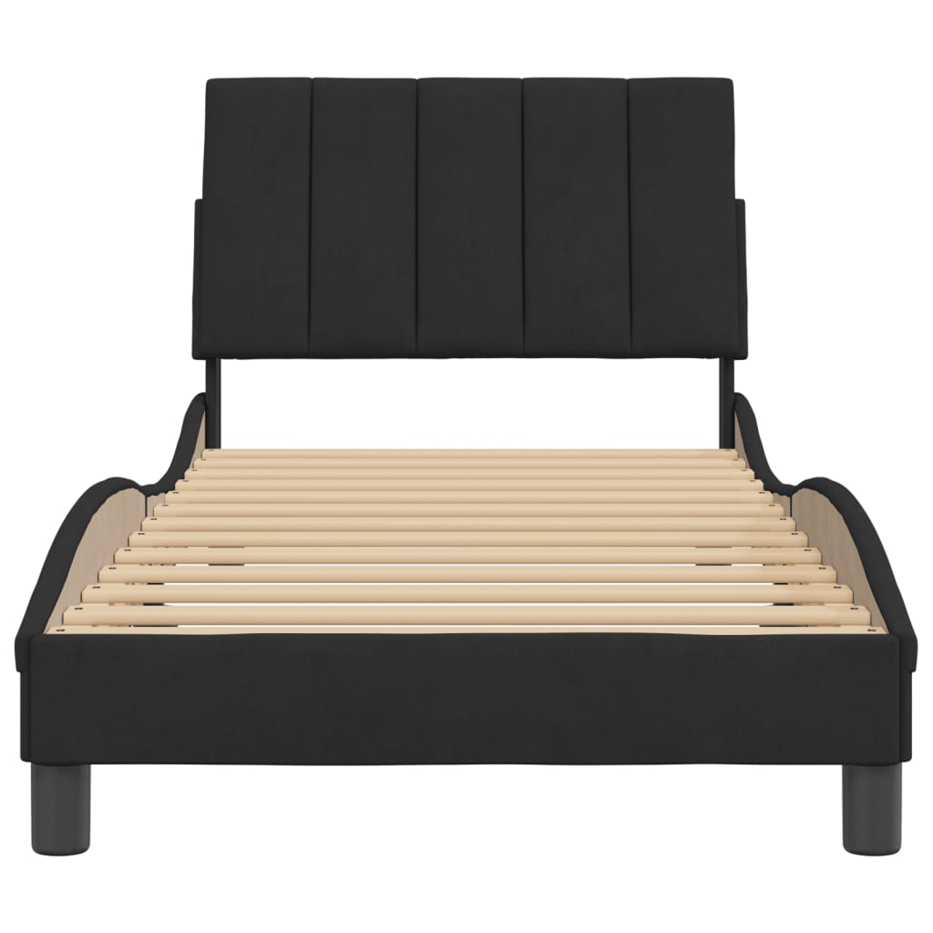 vidaXL Estructura de cama sin colchón terciopelo negro 90x190 cm