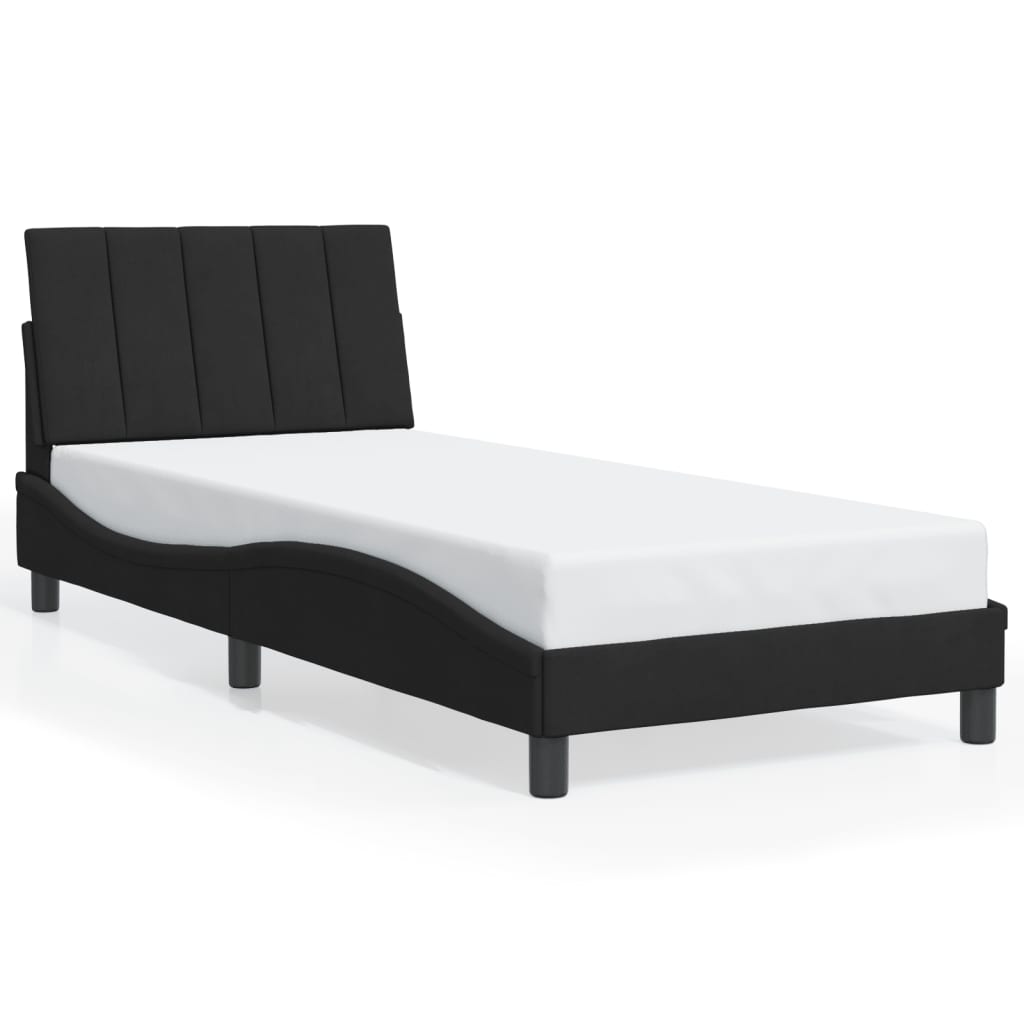 vidaXL Estructura de cama sin colchón terciopelo negro 90x190 cm