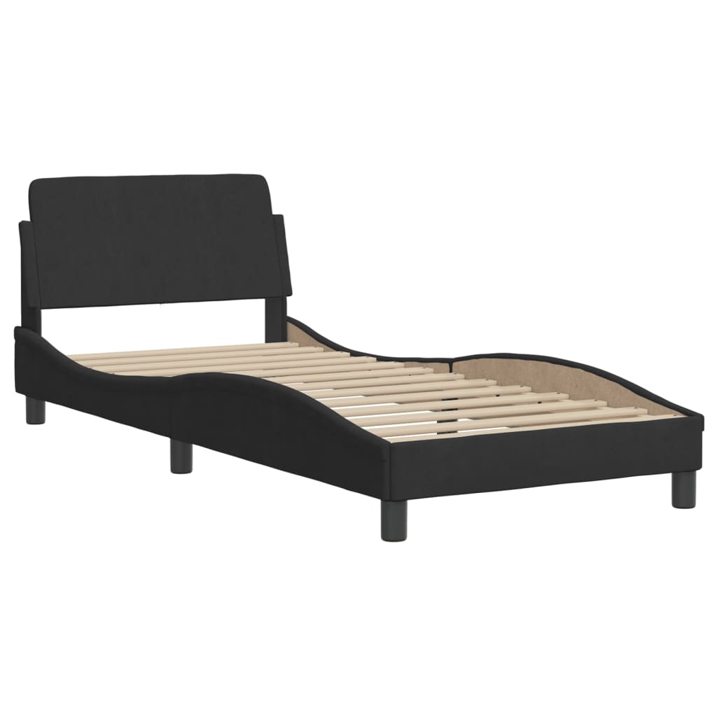 vidaXL Estructura de cama sin colchón terciopelo negro 90x200 cm