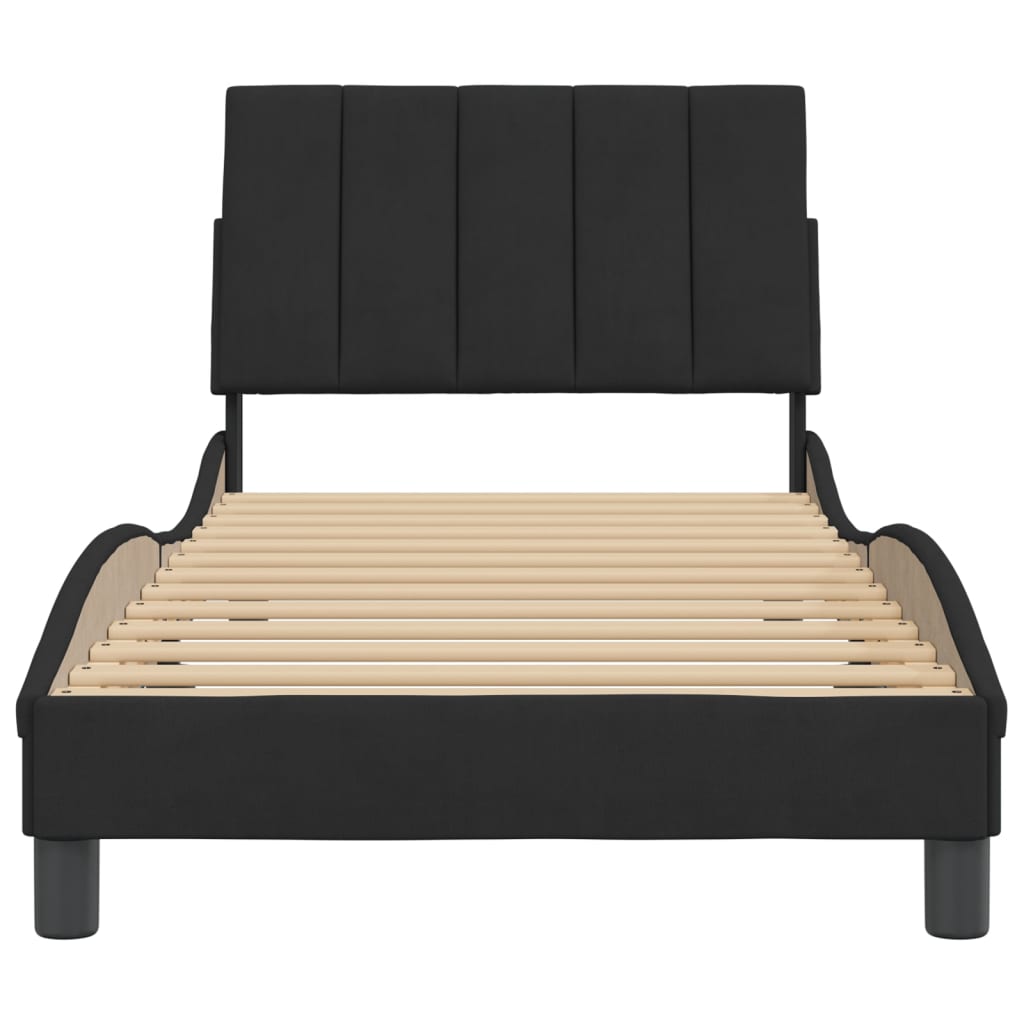 vidaXL Estructura de cama sin colchón terciopelo negro 90x200 cm