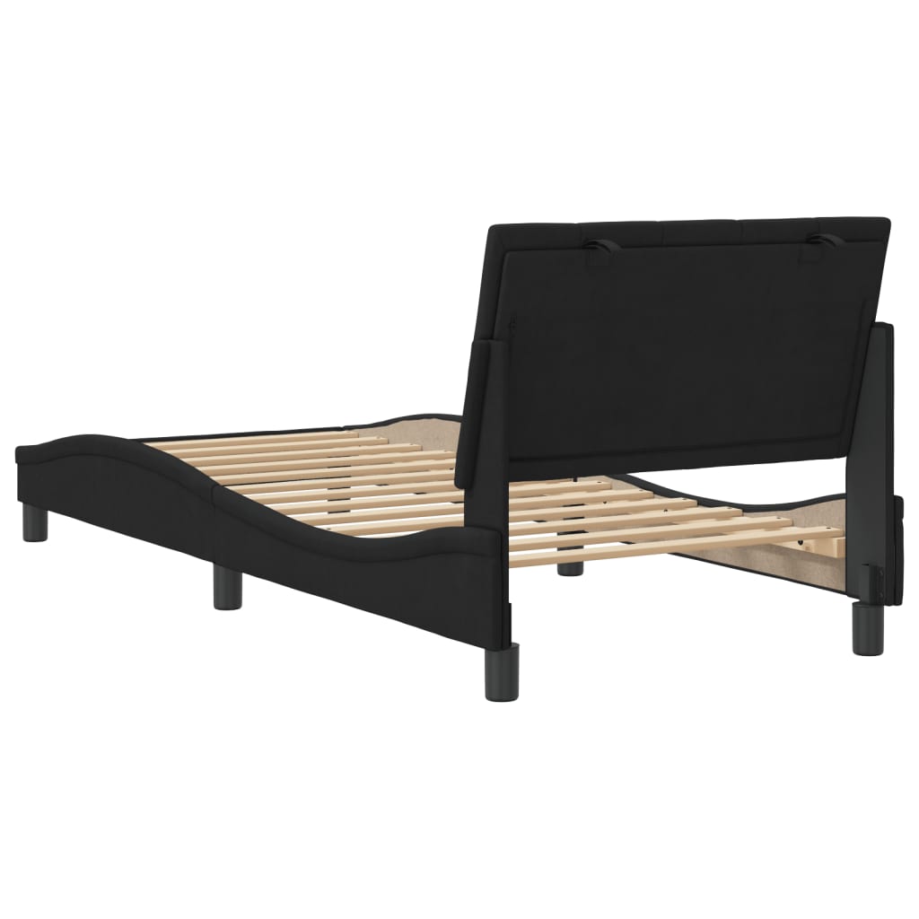 vidaXL Estructura de cama sin colchón terciopelo negro 90x200 cm