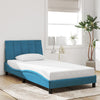 vidaXL Estructura de cama con cabecero terciopelo azul 100x200 cm