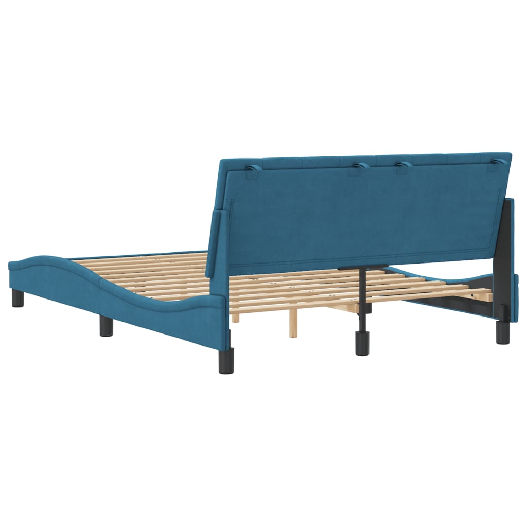 vidaXL Estructura de cama con cabecero terciopelo azul 120x200 cm