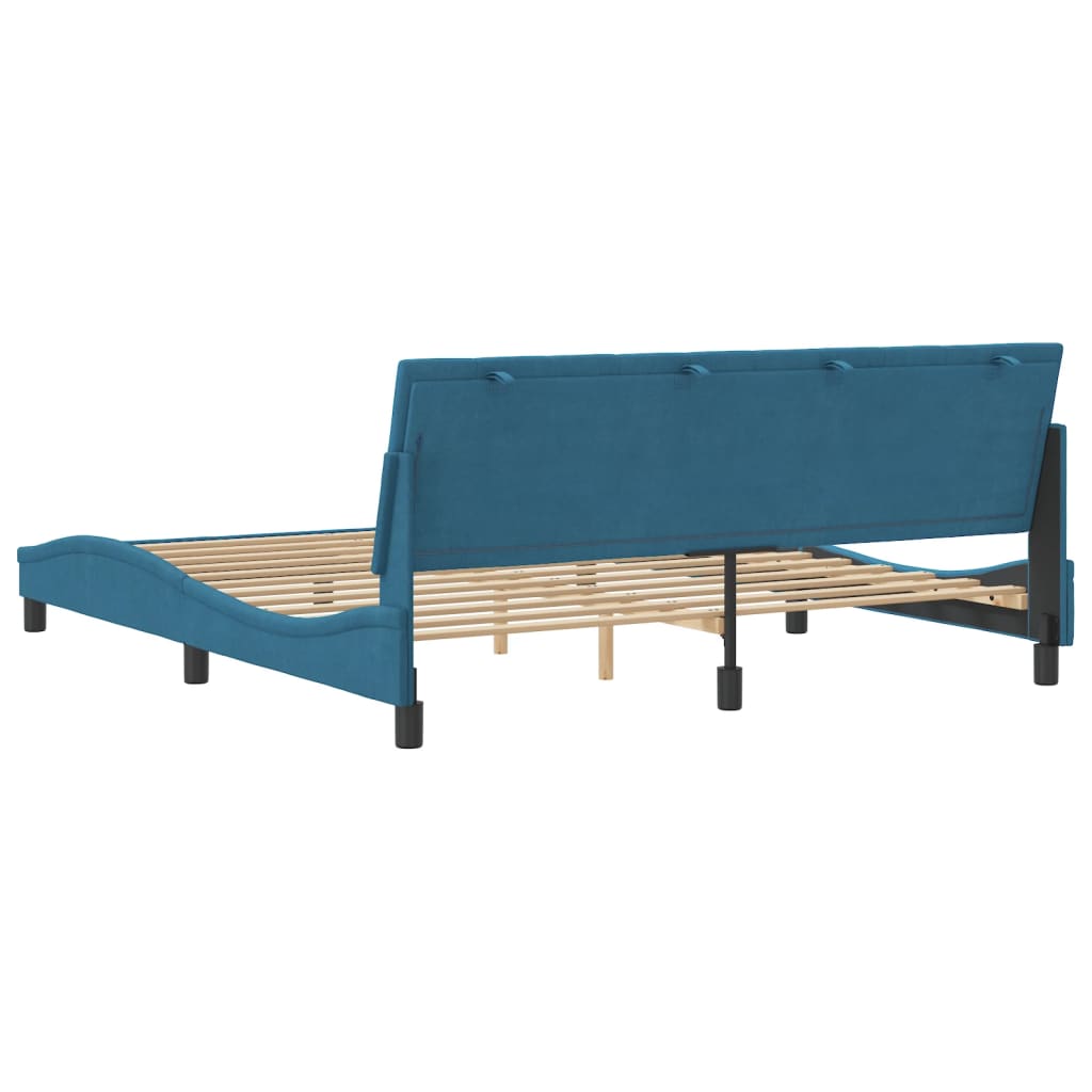 vidaXL Estructura de cama con cabecero terciopelo azul 180x200 cm