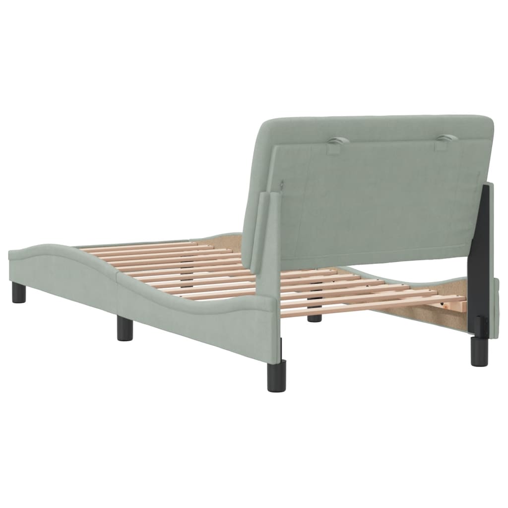 vidaXL Estructura de cama sin colchón terciopelo gris claro 80x200 cm