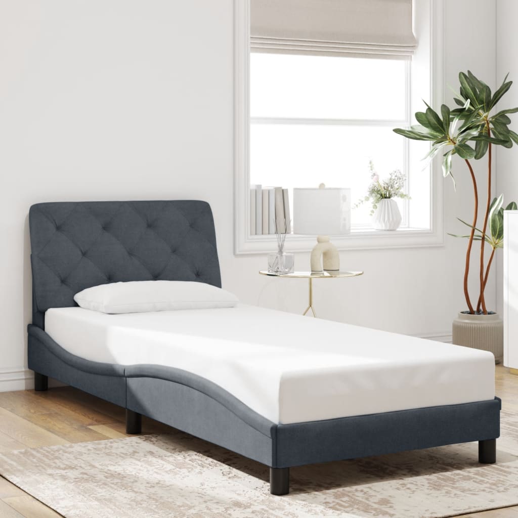 vidaXL Estructura de cama sin colchón terciopelo gris oscuro 80x200 cm