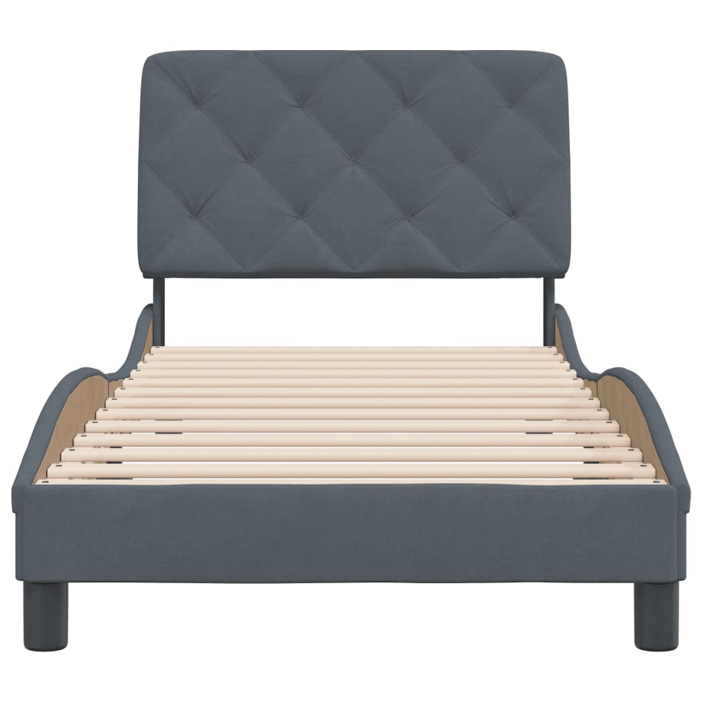 vidaXL Estructura de cama sin colchón terciopelo gris oscuro 80x200 cm