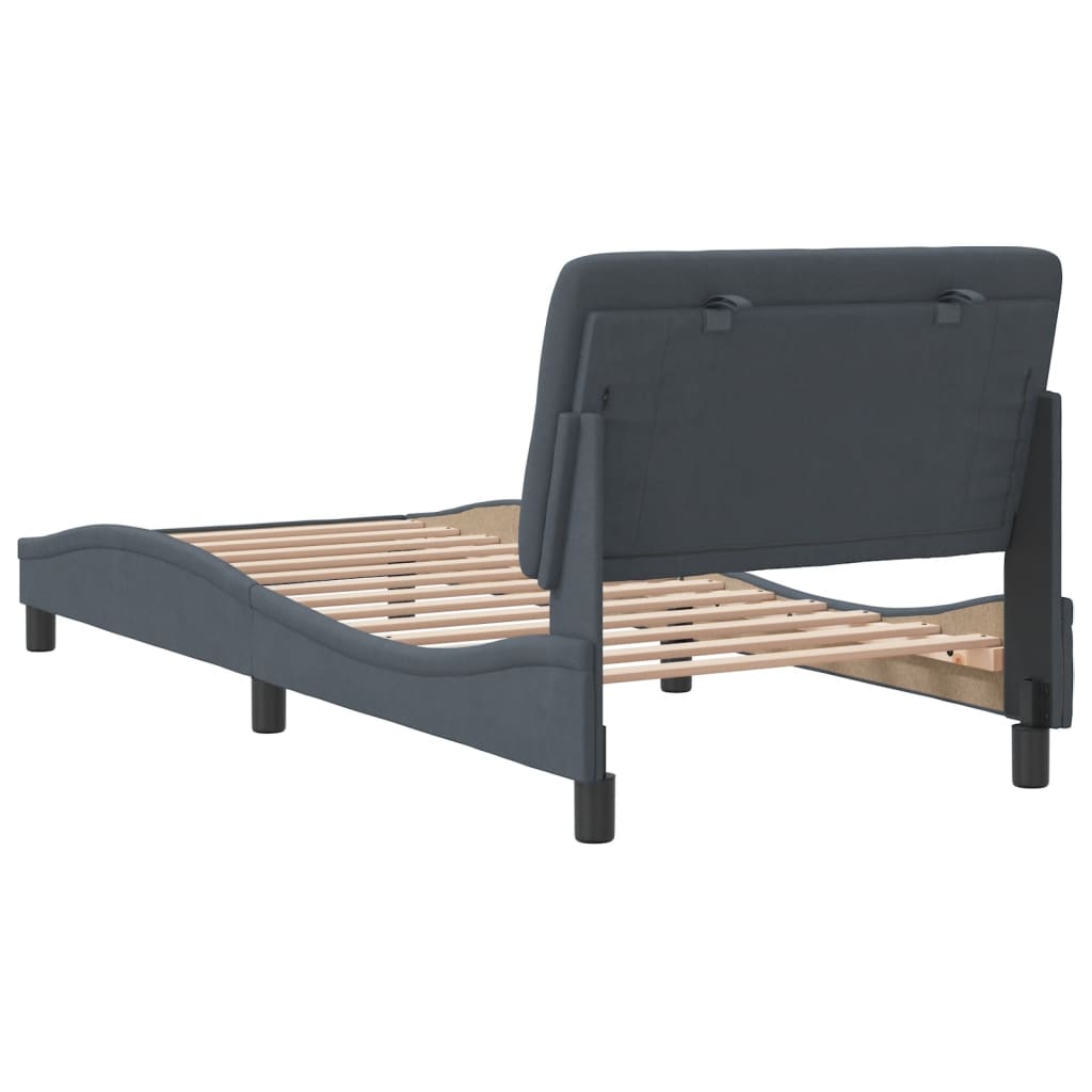 vidaXL Estructura de cama sin colchón terciopelo gris oscuro 80x200 cm