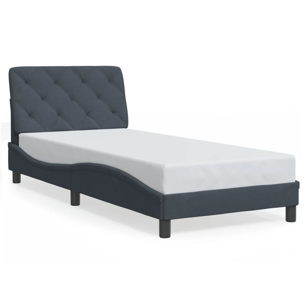 vidaXL Estructura de cama sin colchón terciopelo gris oscuro 80x200 cm