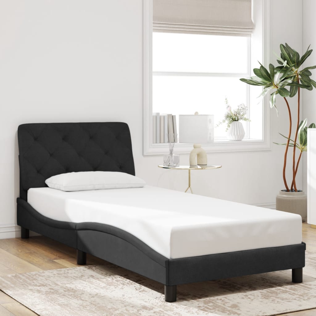 vidaXL Estructura de cama sin colchón terciopelo negro 80x200 cm